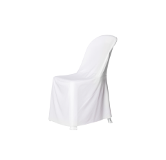เก้าอี้พลาสติก คลุมผ้าสีขาว