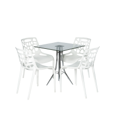 ชุดโต๊ะบาร์กระจก Dailyเหลี่ยม+เก้าอี้ CW02
