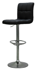 เก้าอี้สตูลบาร์เบาะหนังสีดำ รุ่น Atom